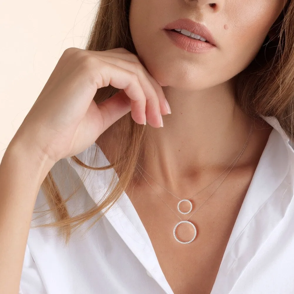 1/6ct - 1ct TDW Diamond Open Circle Necklace in 14k Gold by De Couer sold by Zulily product image thumbnail 4