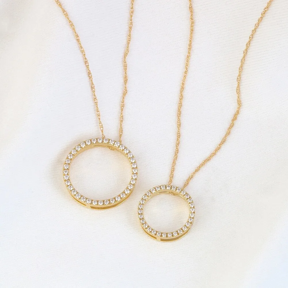 1/6ct - 1ct TDW Diamond Open Circle Necklace in 14k Gold by De Couer sold by Zulily product image thumbnail 3