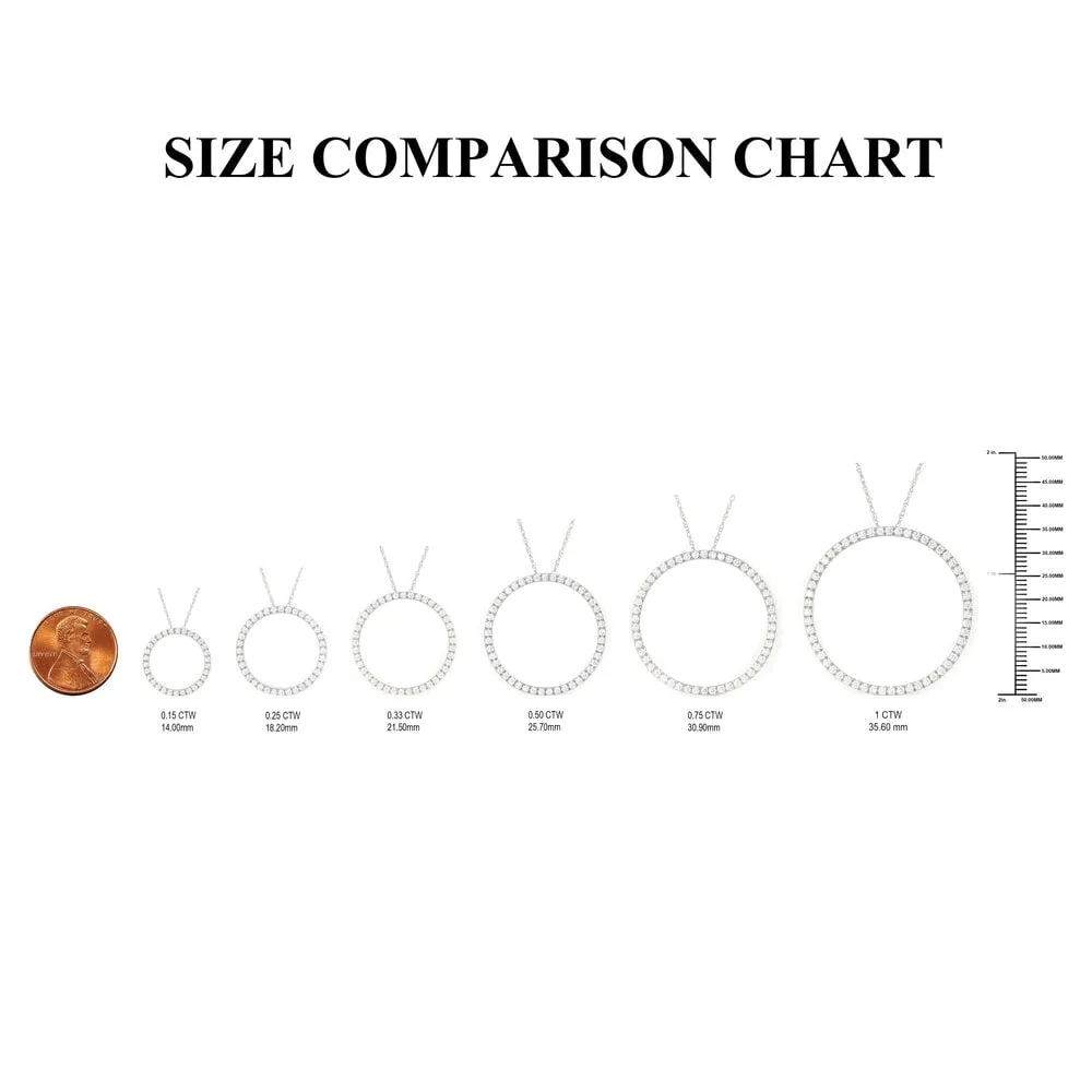 1/6ct - 1ct TDW Diamond Open Circle Necklace in 14k Gold by De Couer sold by Zulily product image thumbnail 5