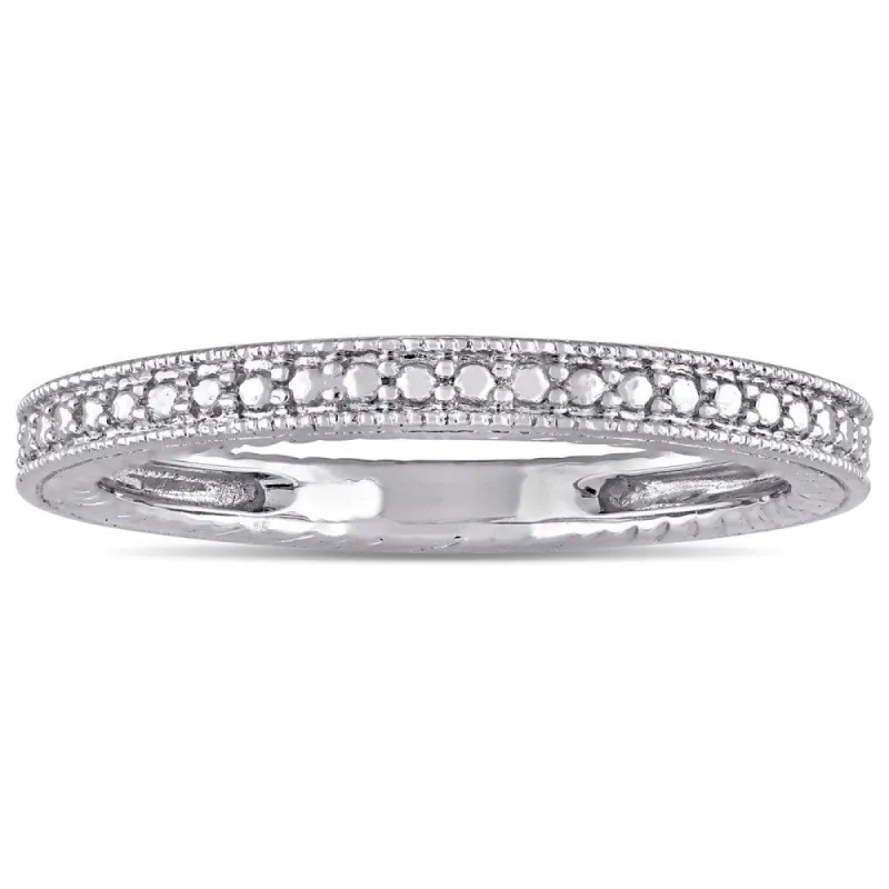 Miadora 14k White Gold Diamond Illusion Wedding Band sold by Zulily
