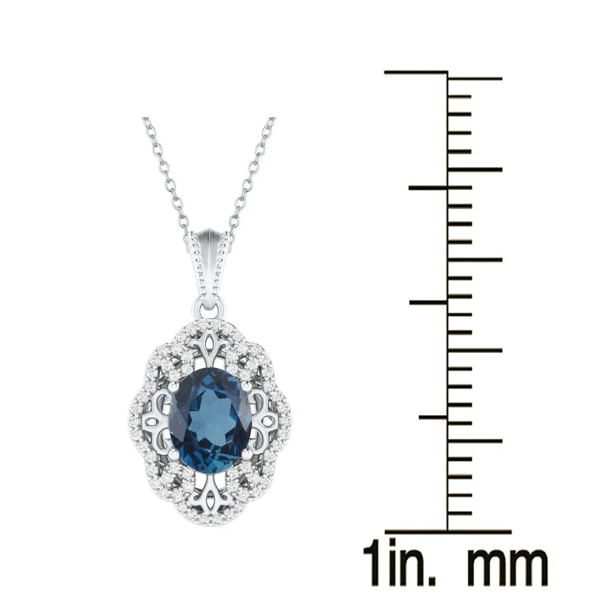 Sterling Silver London Blue Topaz & White Topaz Drop Pendant-18" Chain sold by Zulily product image thumbnail 4