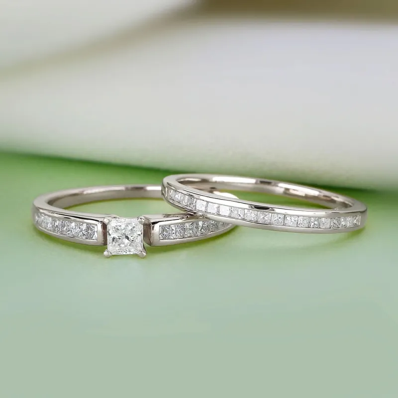 De Couer 14K White Gold 1ct TDW Princess-Cut Diamond Engagement Ring Set sold by Zulily
