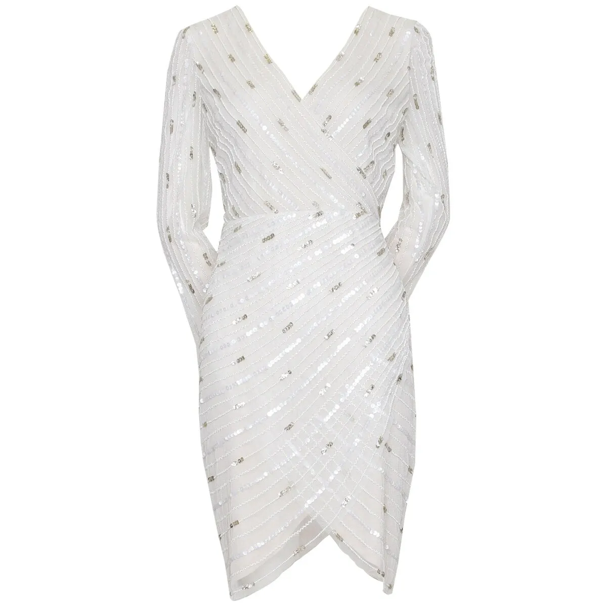 Adrianna Papell Women's Embellished Surplice Sheath Dress White Size 4 sold by Zulily