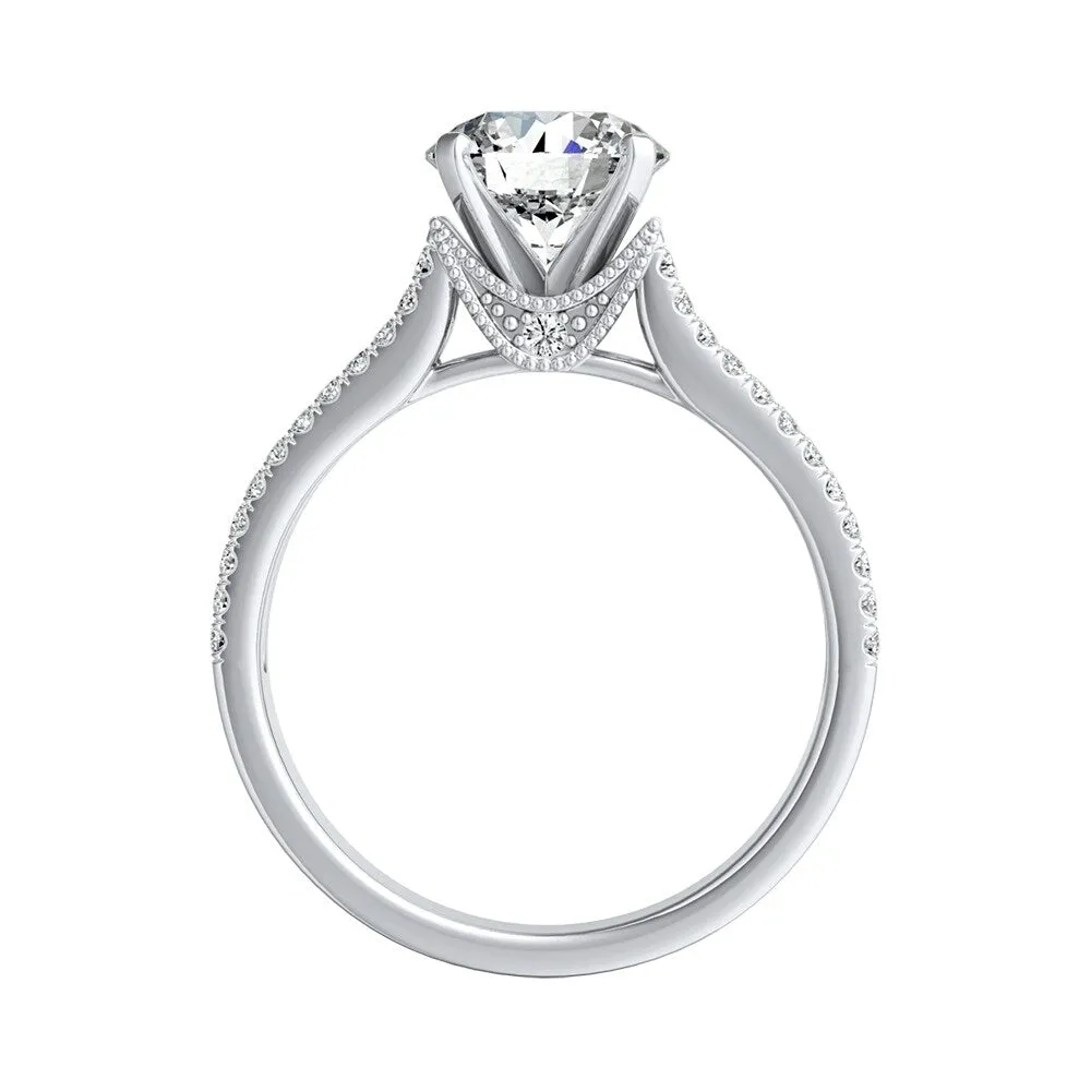 Auriya 14k Gold Vintage 3ct Moissanite and Diamond Engagement Ring 5/8ctw sold by Zulily product image thumbnail 4