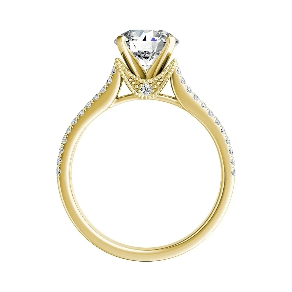 Auriya 14k Gold Vintage 3ct Moissanite and Diamond Engagement Ring 5/8ctw sold by Zulily product image thumbnail 5