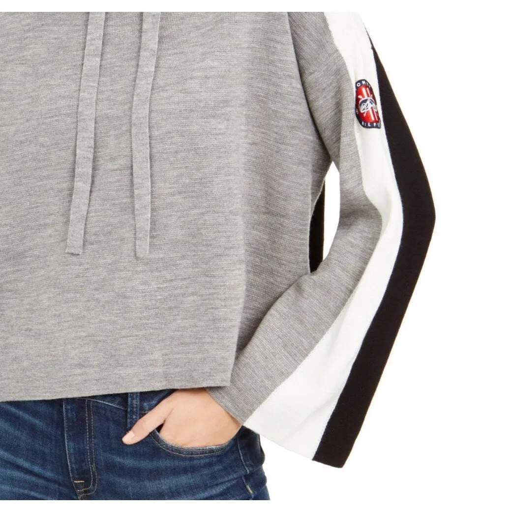 Tommy Hilfiger Women's Colorblock Sweatshirt Hooded Sweater Gray Size Medium sold by Zulily product image thumbnail 3