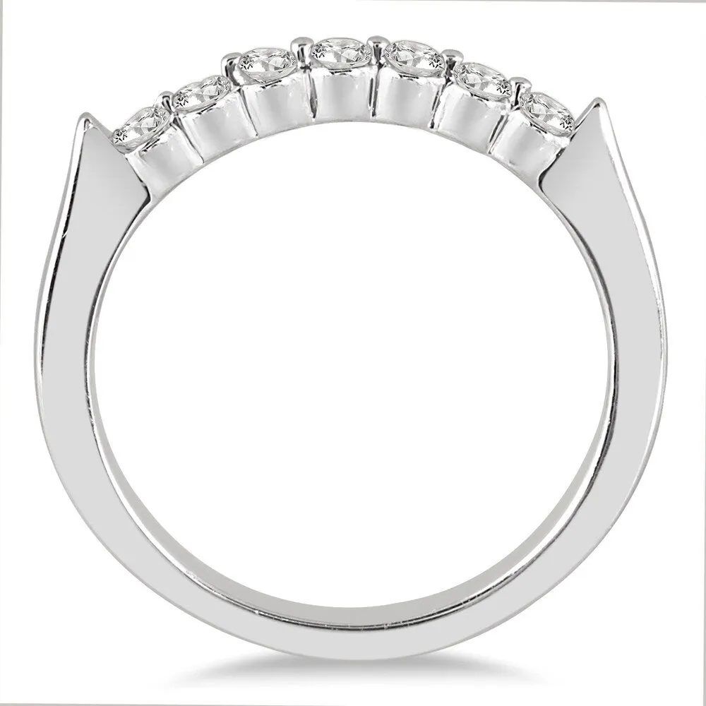 1/2 Carat TW Seven Stone Diamond Wedding Band in 14K White Gold sold by Zulily product image thumbnail 2
