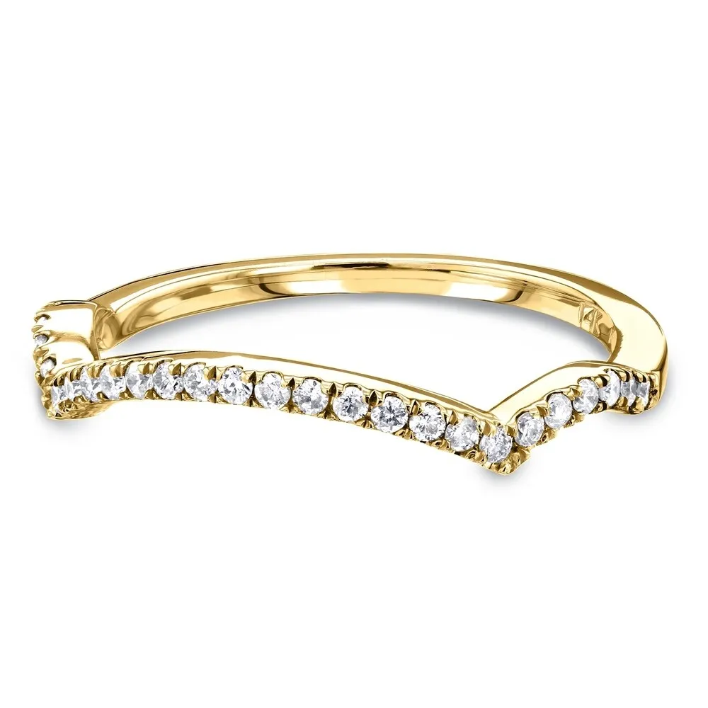 Annello by Kobelli 14k Gold 1/6 Carat TDW Contour Curved Diamond Wedding Band sold by Zulily product image thumbnail 3