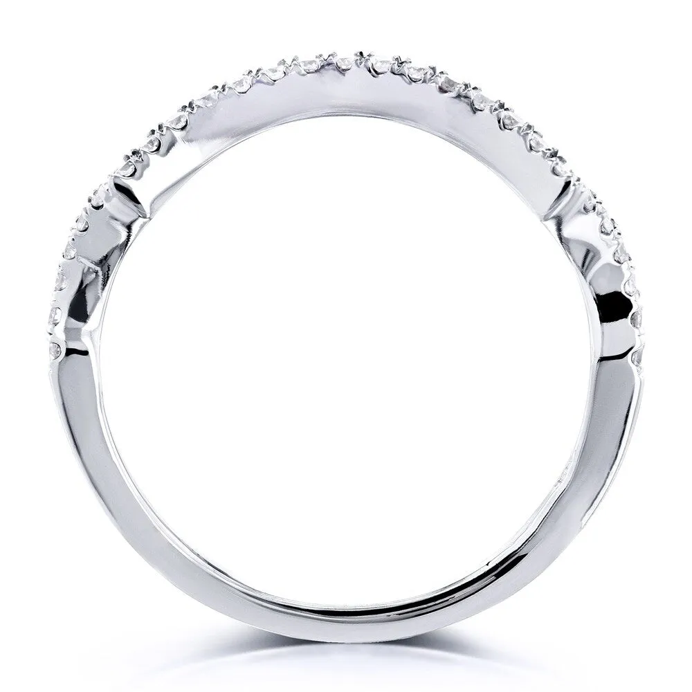 Annello by Kobelli 14k Gold 1/6 Carat TDW Contour Curved Diamond Wedding Band sold by Zulily product image thumbnail 4