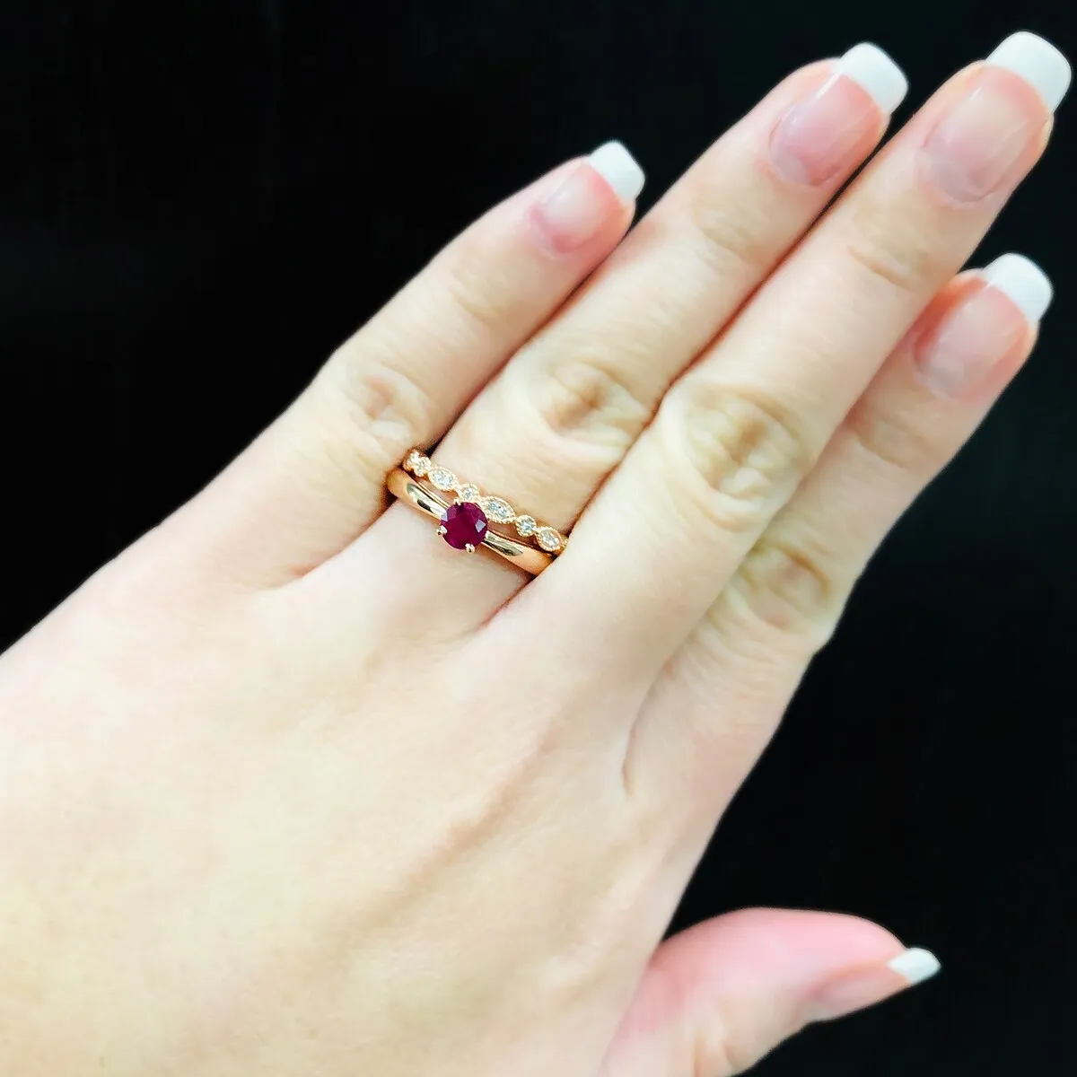 Auriya 14k Gold 1/2ctw Vintage Solitaire Ruby Engagement Ring Set 1/6ctw sold by Zulily product image thumbnail 4
