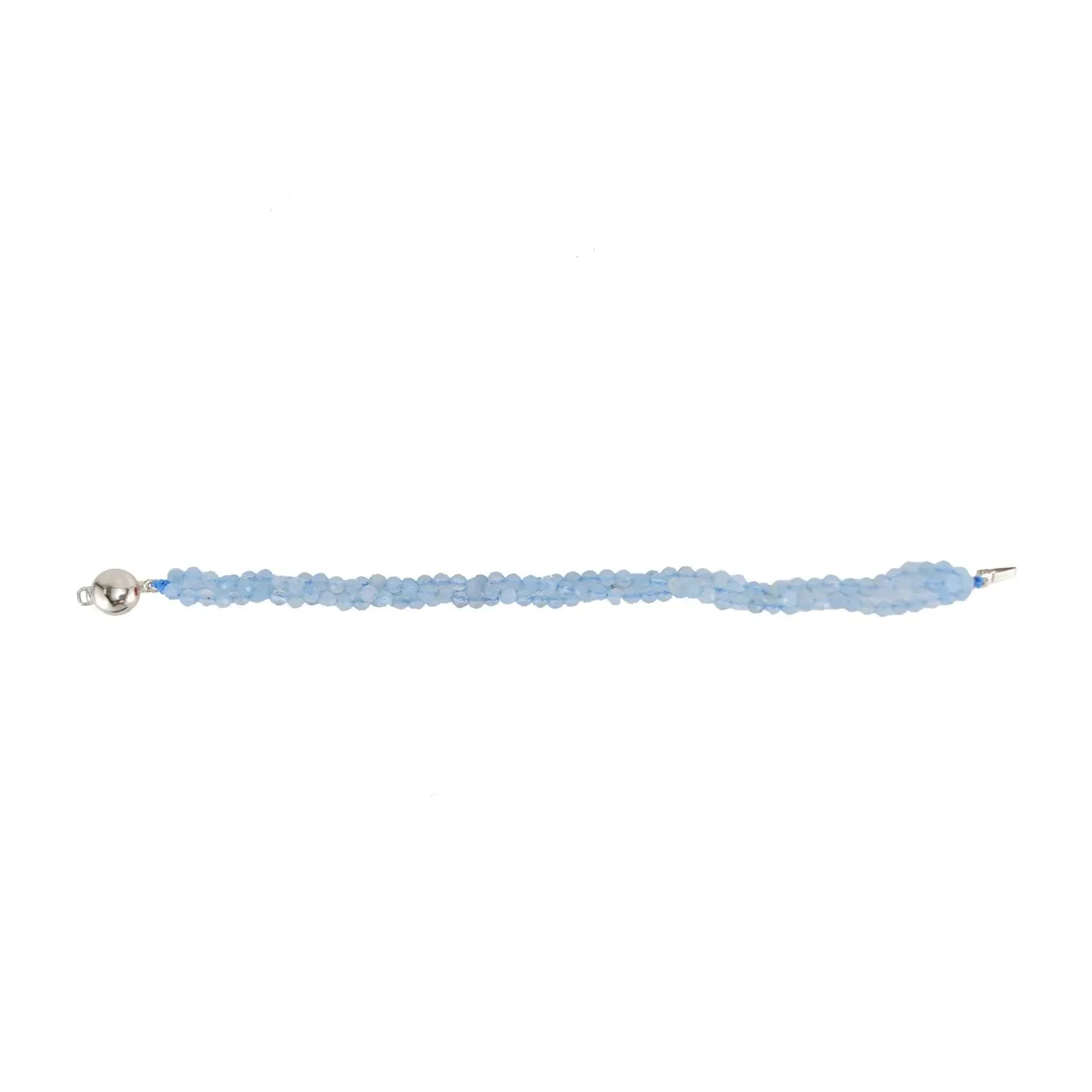 Sterling Silver with Aquamarine Three Row Beaded Bracelet-7.25" sold by Zulily product image thumbnail 2