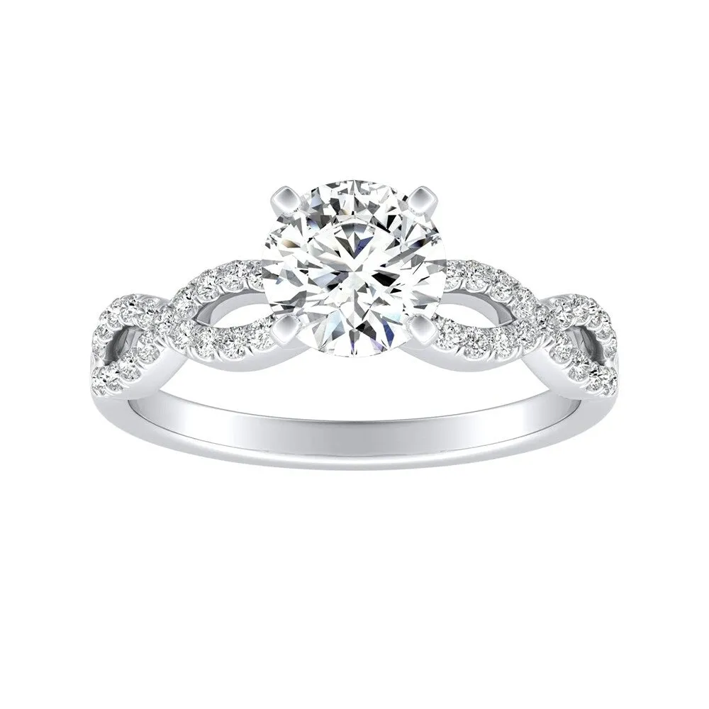 Auriya 14k Gold 3/4ct Moissanite Infinity Diamond Engagement Ring 1/6ctw sold by Zulily product image thumbnail 2