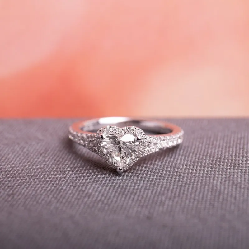 Miadora Signature Collection 14k White Gold 1ct TDW Heart Diamond Ring sold by Zulily