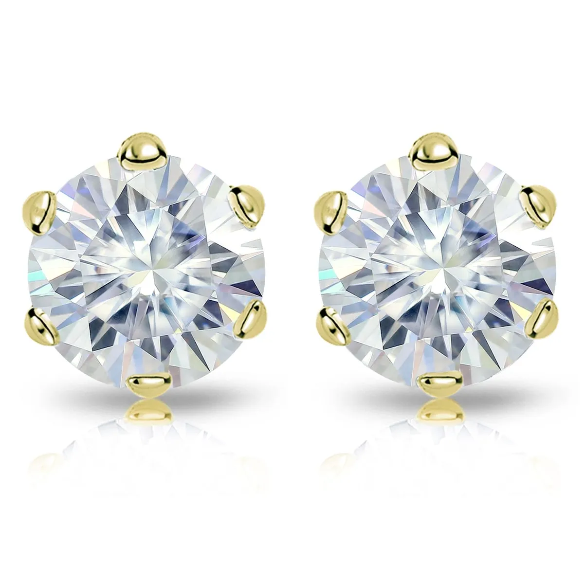 Auriya 2ctw Round Moissanite Stud Earrings 18k Gold - 6.5 mm sold by Zulily product image thumbnail 4