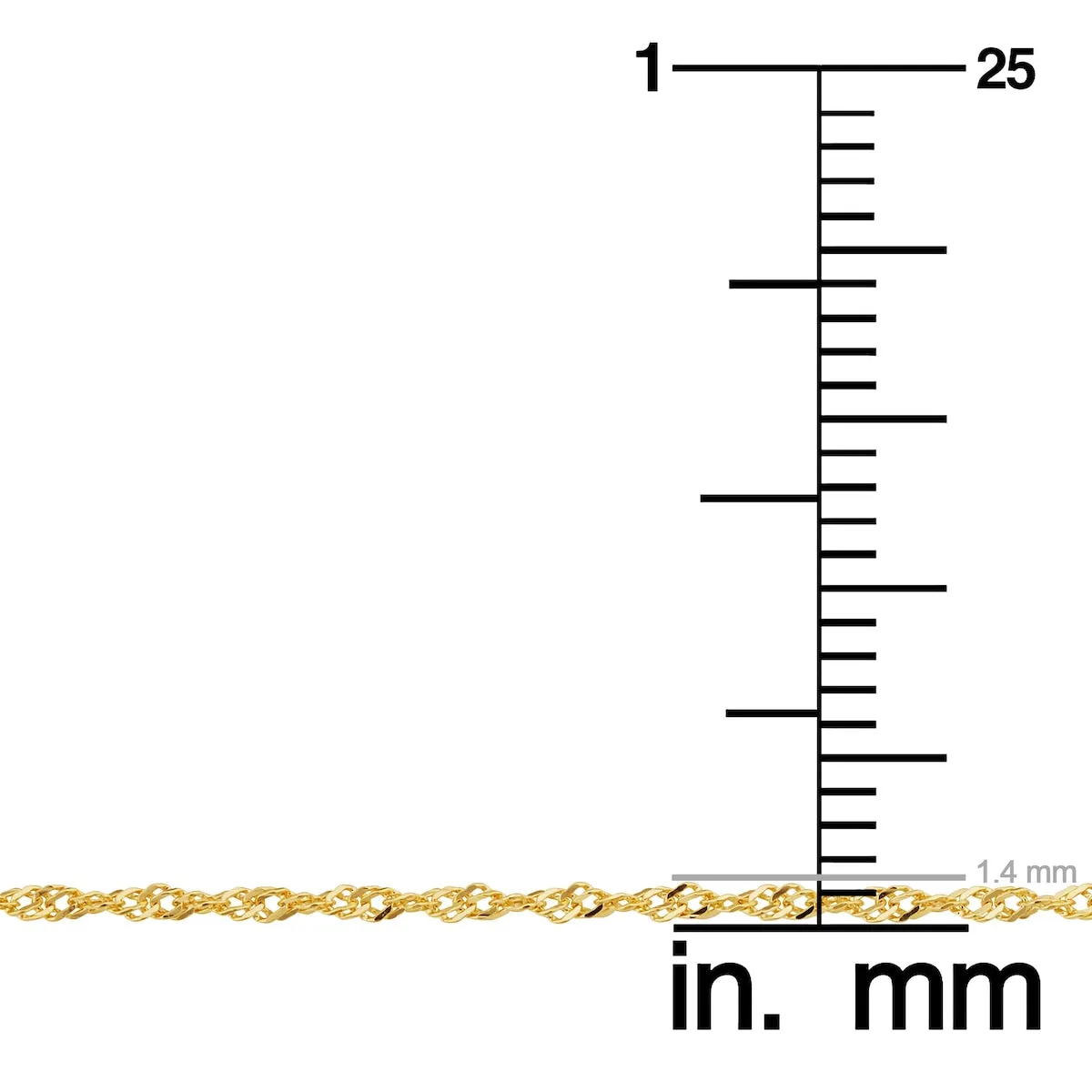 14k Yellow Gold Filled 1.4 mm Singapore Chain Pendant Necklace For Women (14 - 30 inches) sold by Zulily product image thumbnail 3