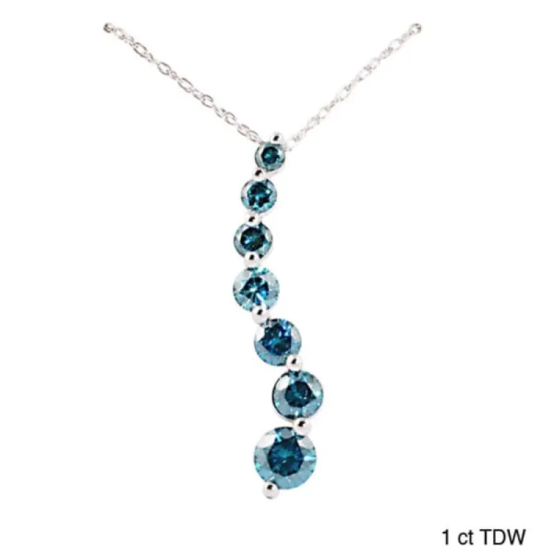 Marquee Jewels 14k White Gold Blue Diamond Pendant sold by Zulily
