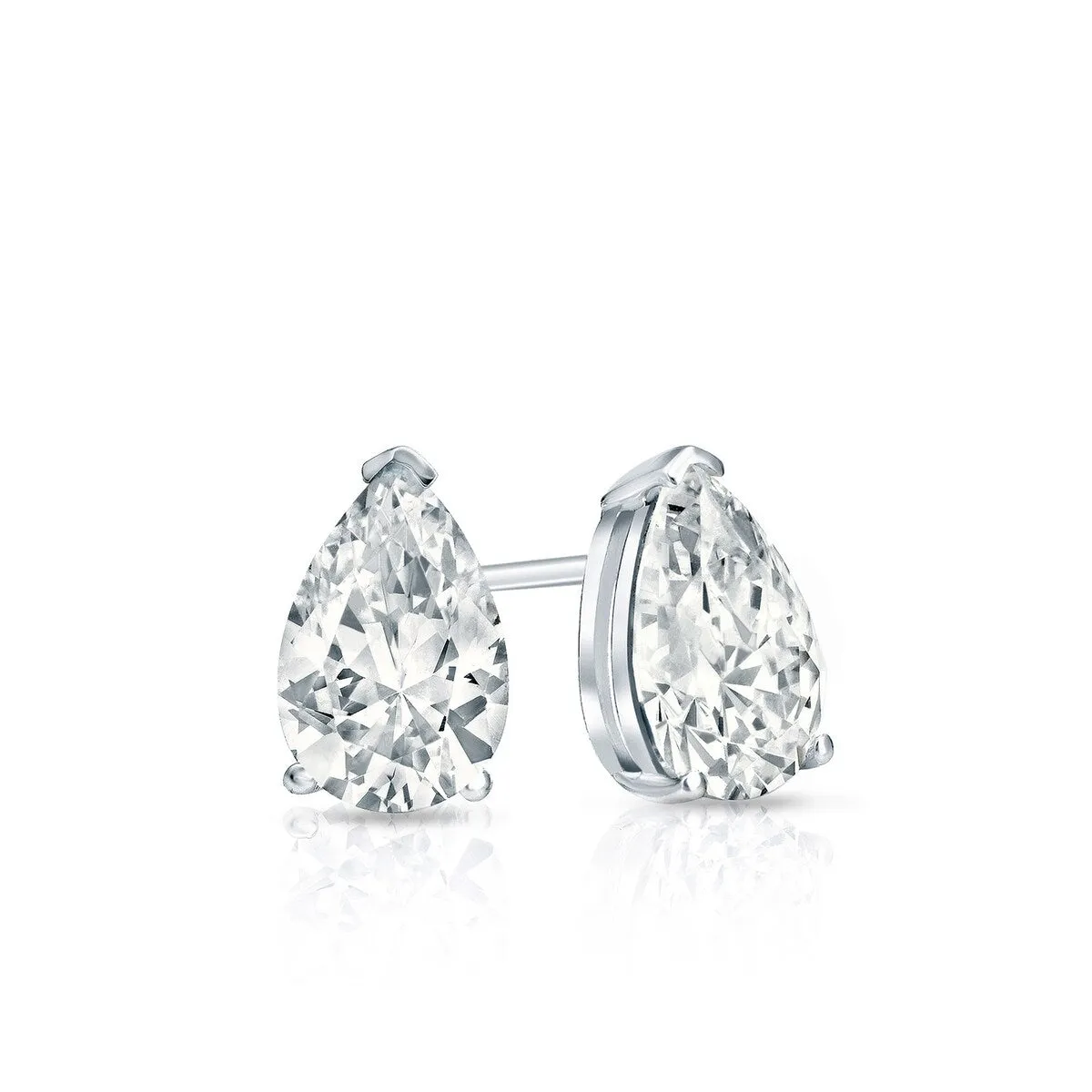 Auriya 14-karat Gold Lab Grown 0.25 carat TDW Pear Diamond Stud Earrings V-End Prong Push-back sold by Zulily