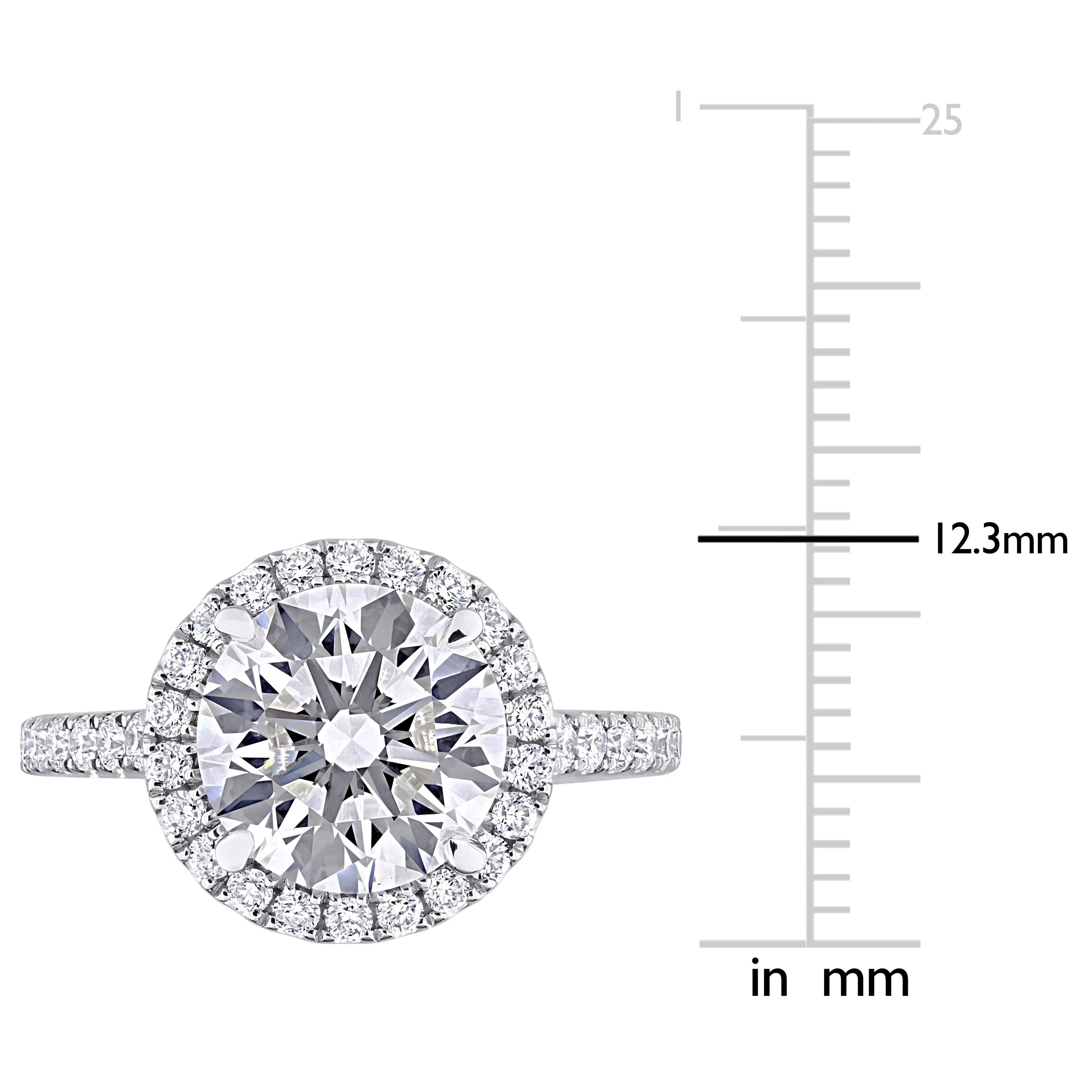Created Forever 3 5/8ct TDW Lab-Grown Diamond and Tsavorite Accent Halo Ring in 14k White Gold sold by Zulily product image thumbnail 4