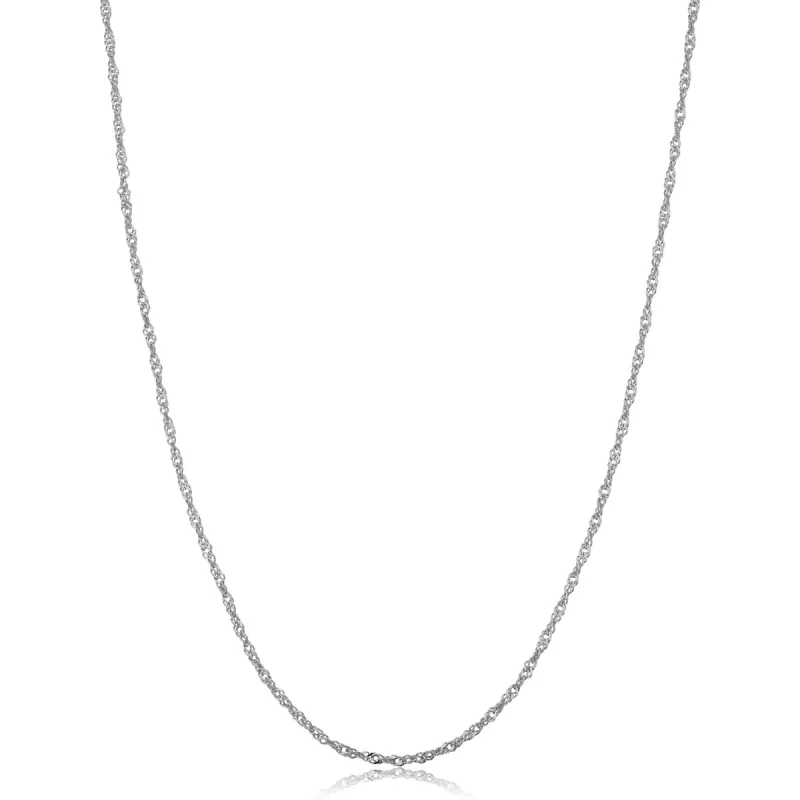 14k White Gold Filled 1.4 mm Singapore Chain Necklace for Women sold by Zulily