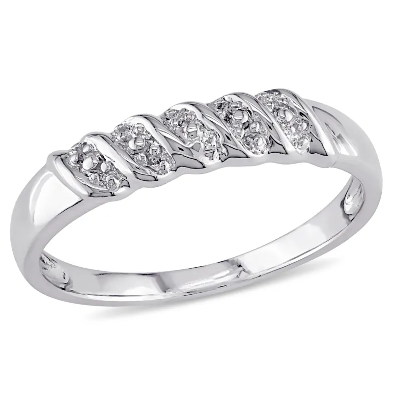 Miadora Sterling Silver Diamond Illusion Stackable Anniversary Wedding Band Ring sold by Zulily