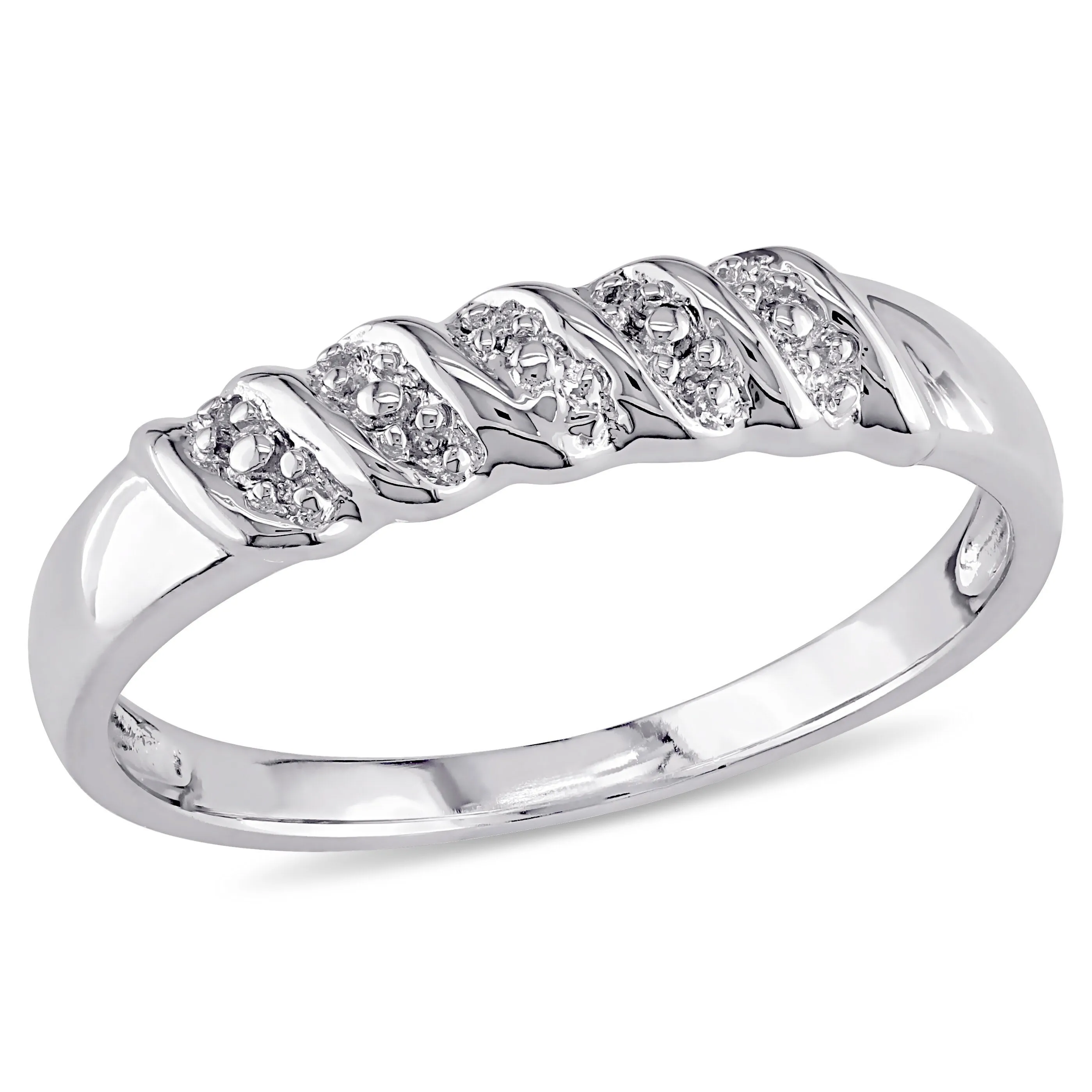 Miadora Sterling Silver Diamond Illusion Stackable Anniversary Wedding Band Ring sold by Zulily