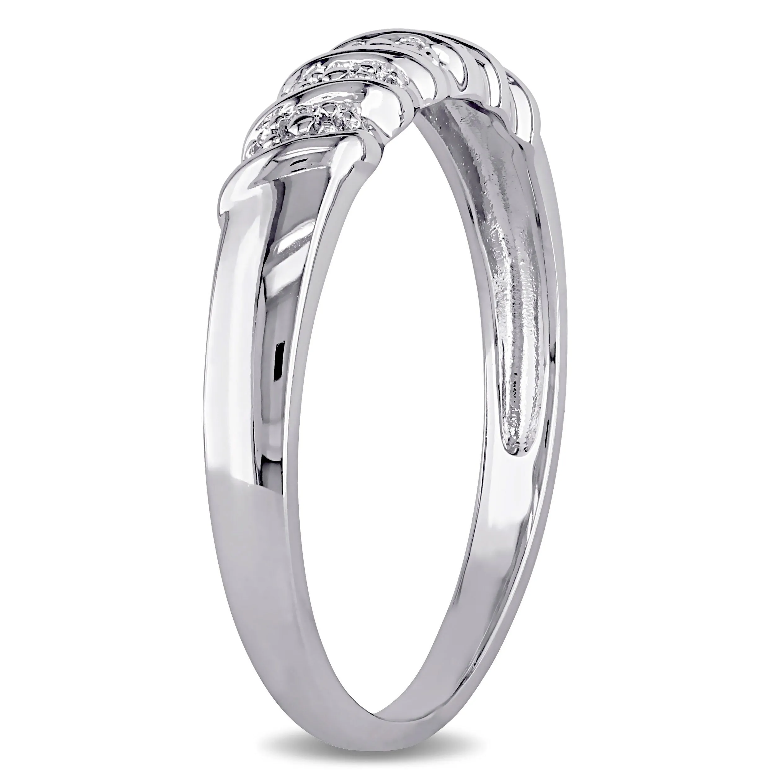Miadora Sterling Silver Diamond Illusion Stackable Anniversary Wedding Band Ring sold by Zulily product image thumbnail 3
