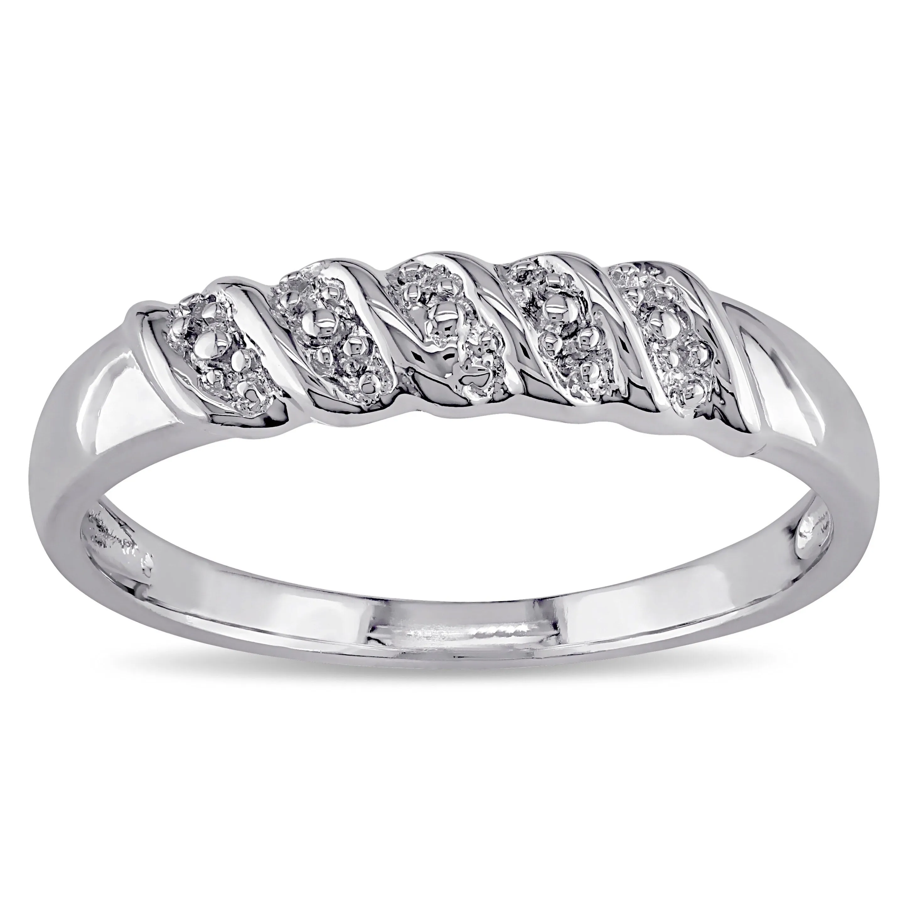 Miadora Sterling Silver Diamond Illusion Stackable Anniversary Wedding Band Ring sold by Zulily product image thumbnail 2