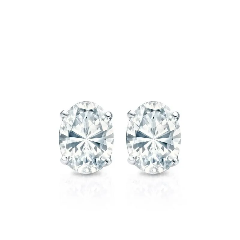 Auriya 14k Gold Lab Grown Diamond Oval Stud Earrings 0.50 to 5.00 ct. tw. Screw-Back (F-G, VS) sold by Zulily product image thumbnail 2