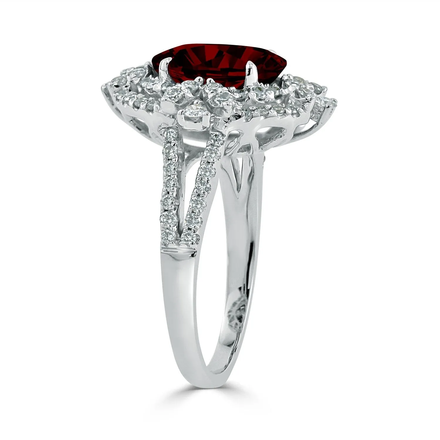 Auriya Vintage 2 7/8ct Oval Garnet Halo Diamond Ring 3/4ctw 18K Gold sold by Zulily product image thumbnail 3
