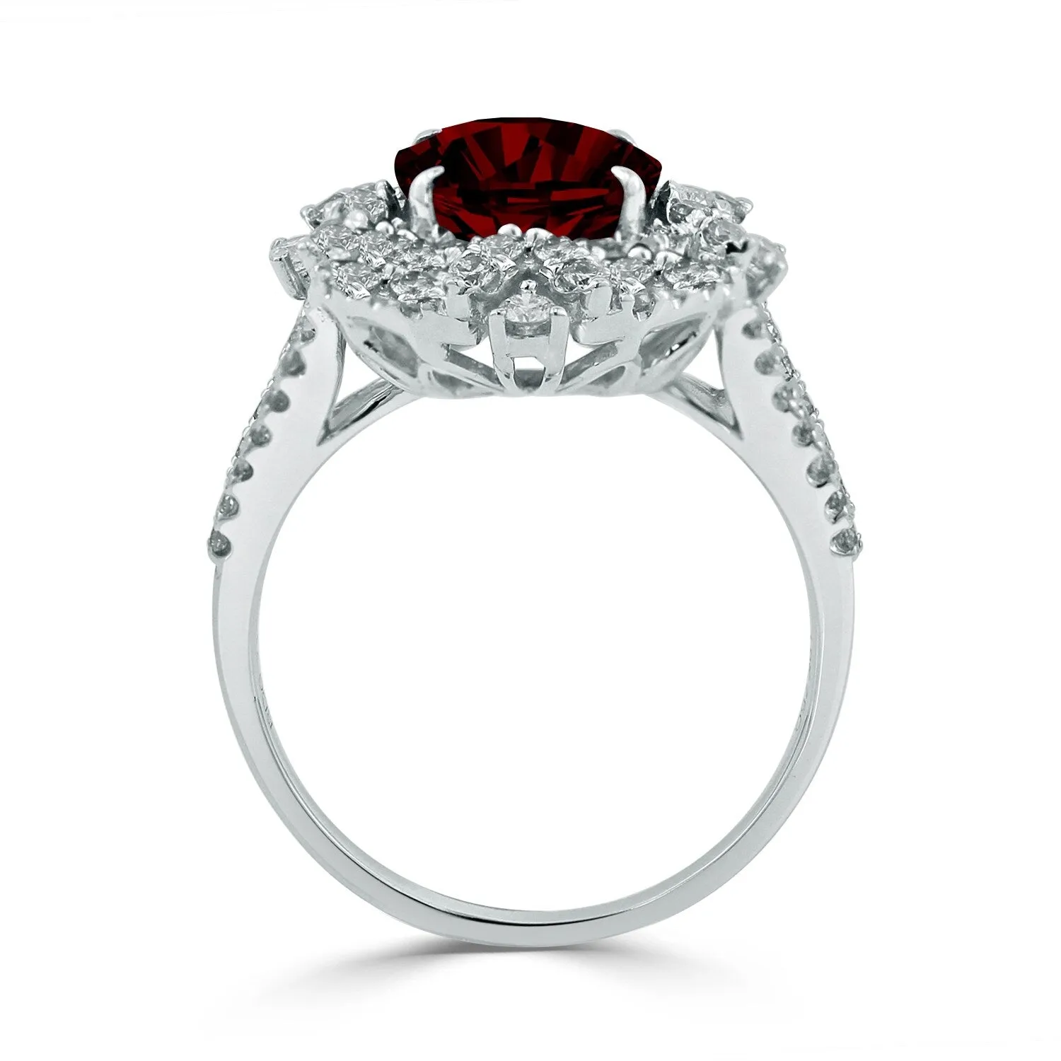 Auriya Vintage 2 7/8ct Oval Garnet Halo Diamond Ring 3/4ctw 18K Gold sold by Zulily product image thumbnail 4