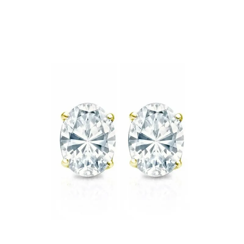 Auriya 14k Gold Lab Grown Diamond Oval Stud Earrings 0.50 to 5.00 ct. tw. Screw-Back (F-G, VS) sold by Zulily product image thumbnail 5
