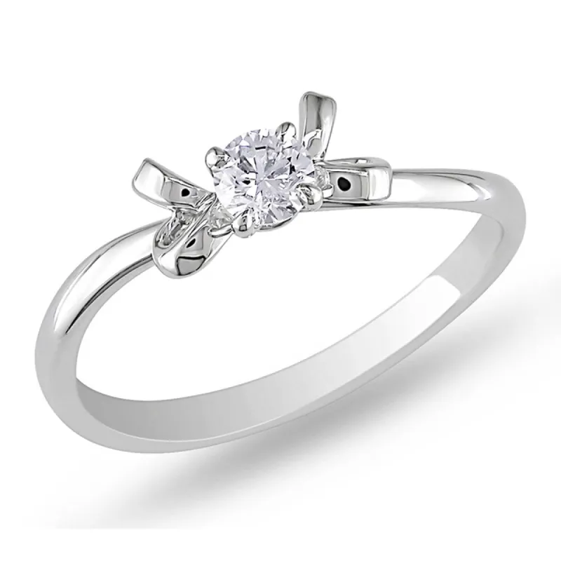 Miadora Signature Collection 14k White Gold 1/5ct TDW Diamond Engagement Ring sold by Zulily
