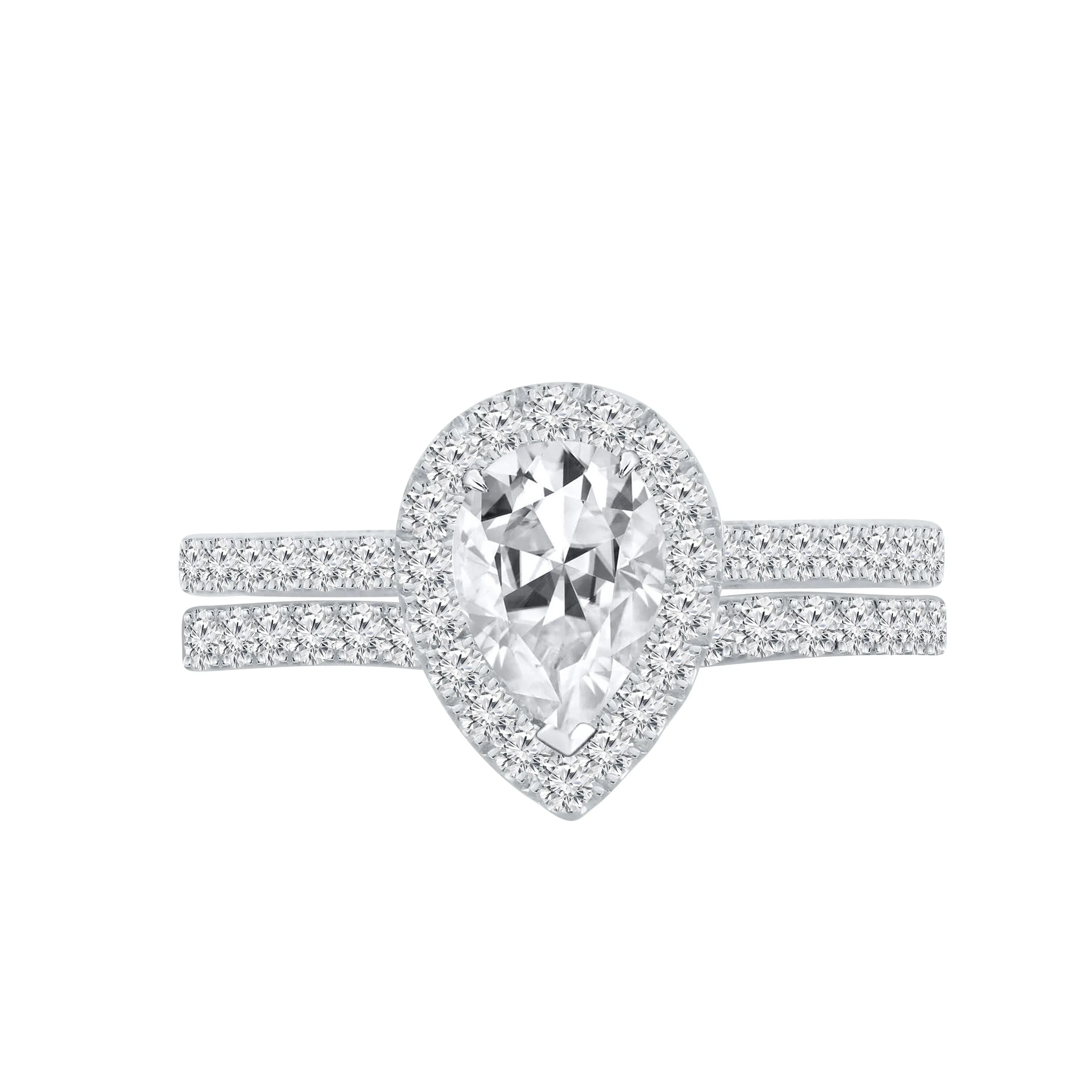 Auriya 1 3/4ctw Pear-cut Halo Diamond Engagement Ring Set 14k Gold sold by Zulily product image thumbnail 4