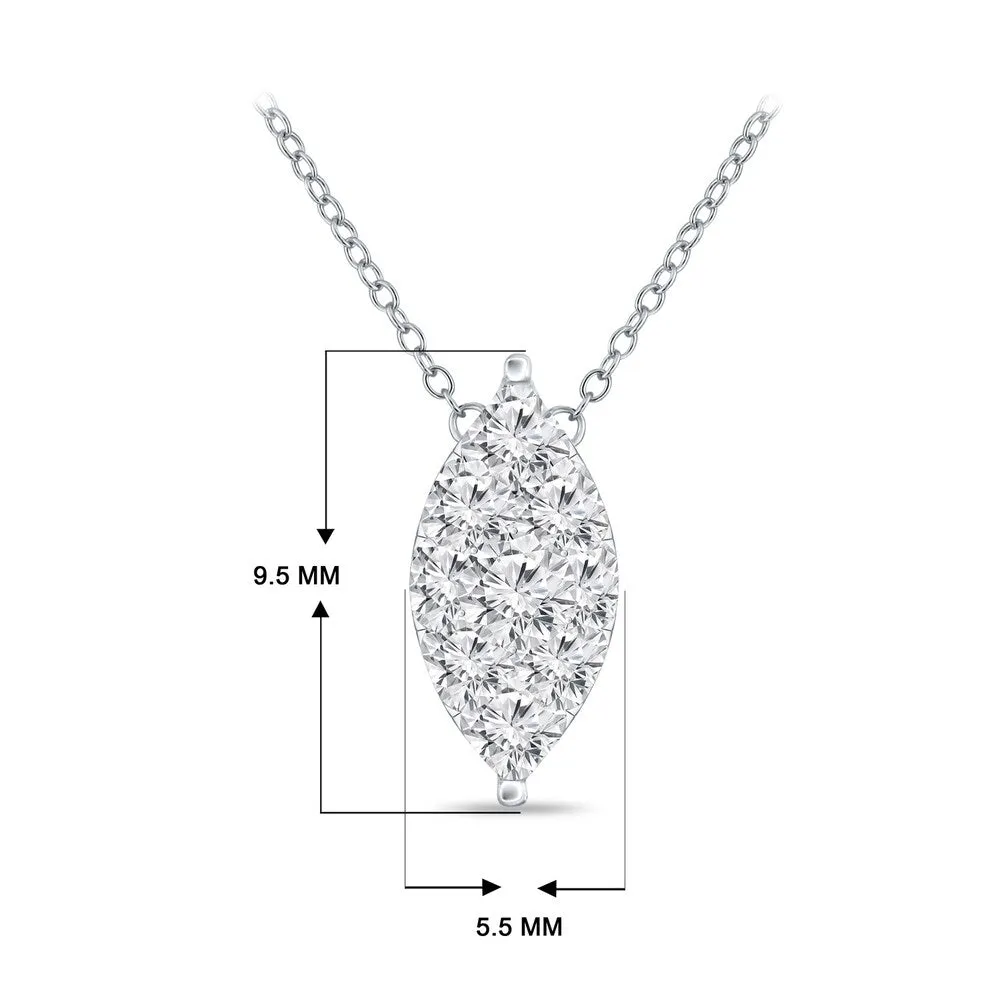 14k Gold Marquise Shaped 1/8ct TDW Pave Diamond Necklace by Auriya (H-I, I1-I2) sold by Zulily product image thumbnail 4