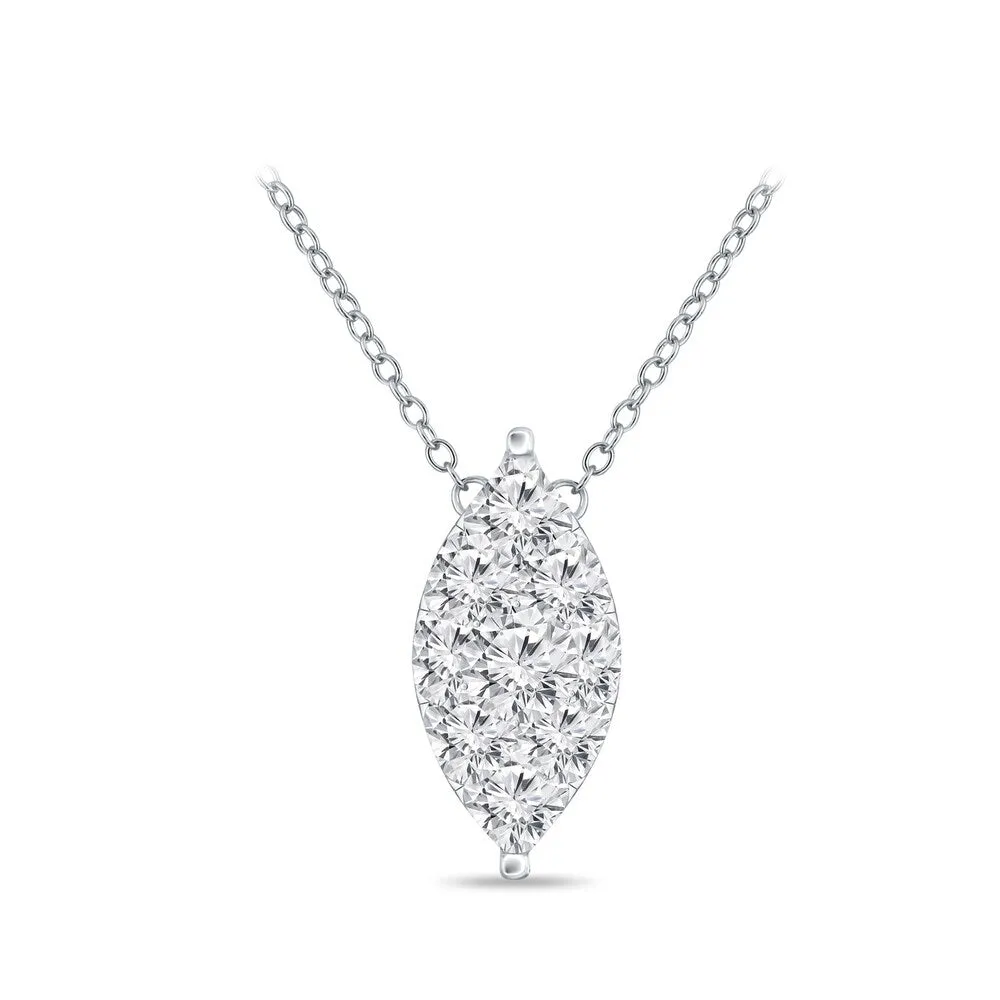 14k Gold Marquise Shaped 1/8ct TDW Pave Diamond Necklace by Auriya (H-I, I1-I2) sold by Zulily