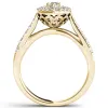 De Couer 14K Yellow Gold 1 1/2ct TDW Marquise Shape Diamond Halo Engagement Ring sold by Zulily