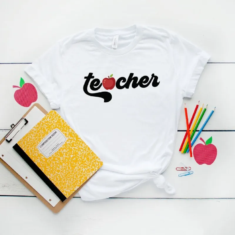 Teacher Bold Apple Short Sleeve Tee sold by Zulily