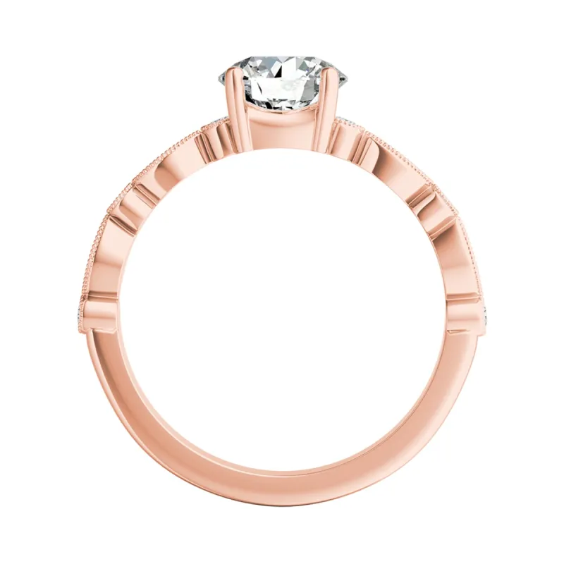 Auriya 14k Gold 1/2ct Vintage Round Moissanite Engagement Ring sold by Zulily