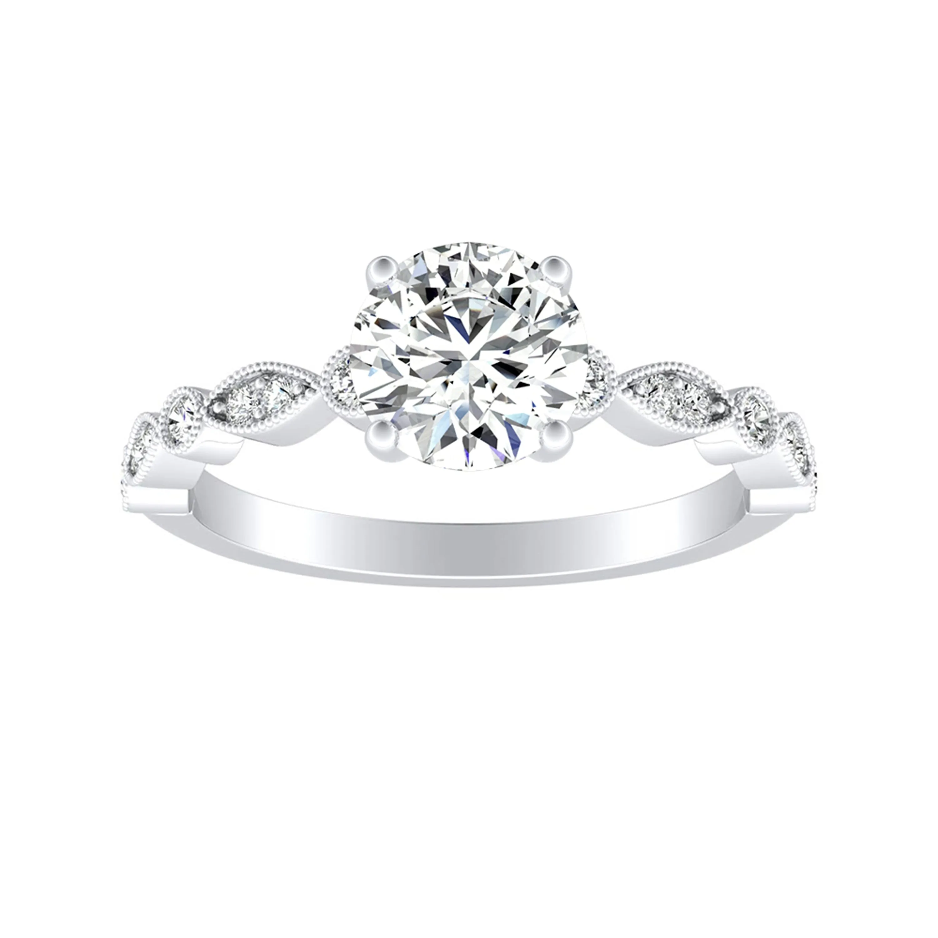 Auriya 14k Gold 1/2ct Vintage Round Moissanite Engagement Ring sold by Zulily product image thumbnail 5