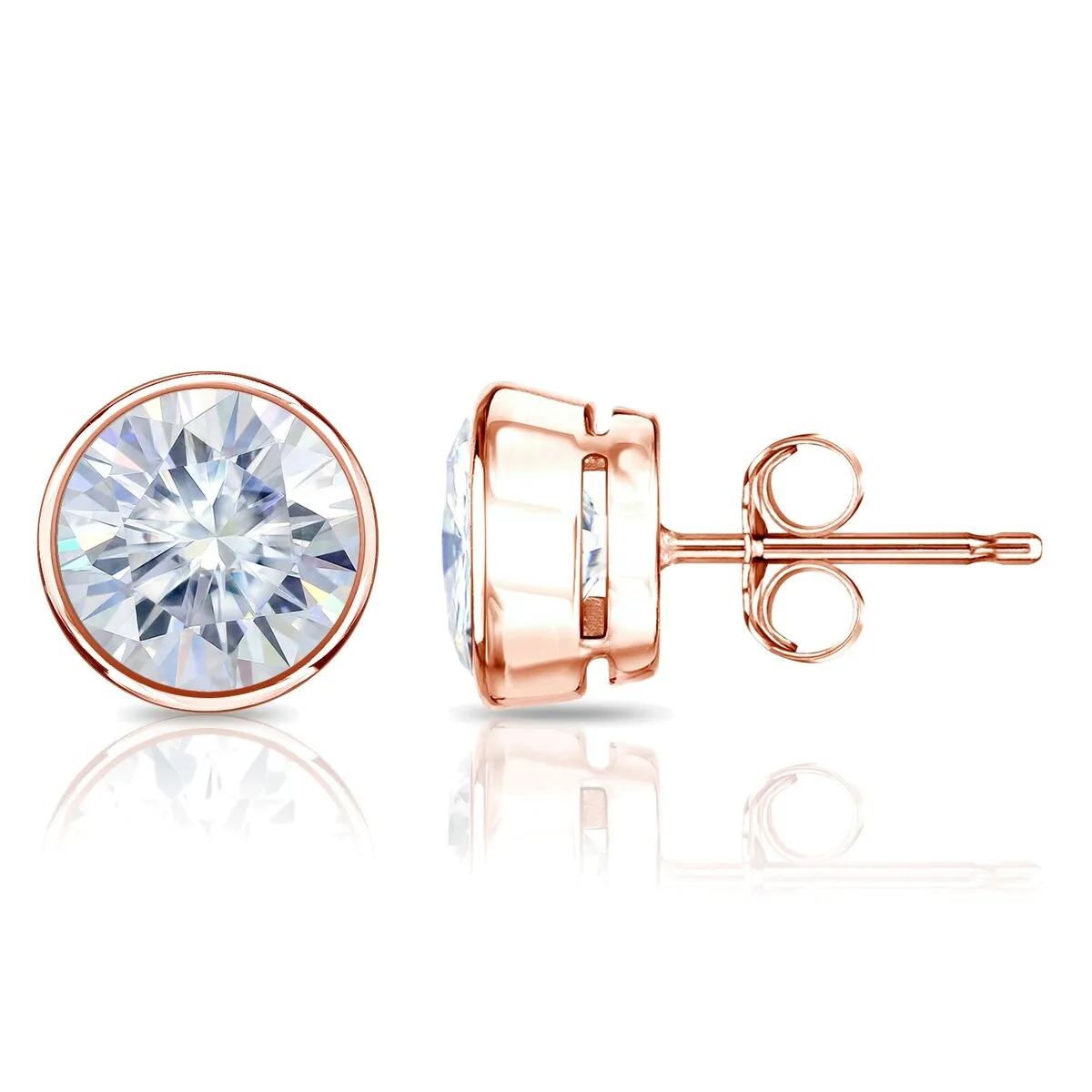 Auriya 14k Gold 3 1/2ctw Bezel-set Round Moissanite Stud Earrings - 7.8 mm sold by Zulily