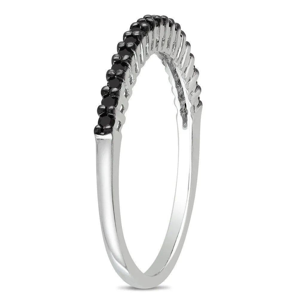 Miadora Sterling Silver 1/5ct TDW Black Diamond Band sold by Zulily product image thumbnail 2