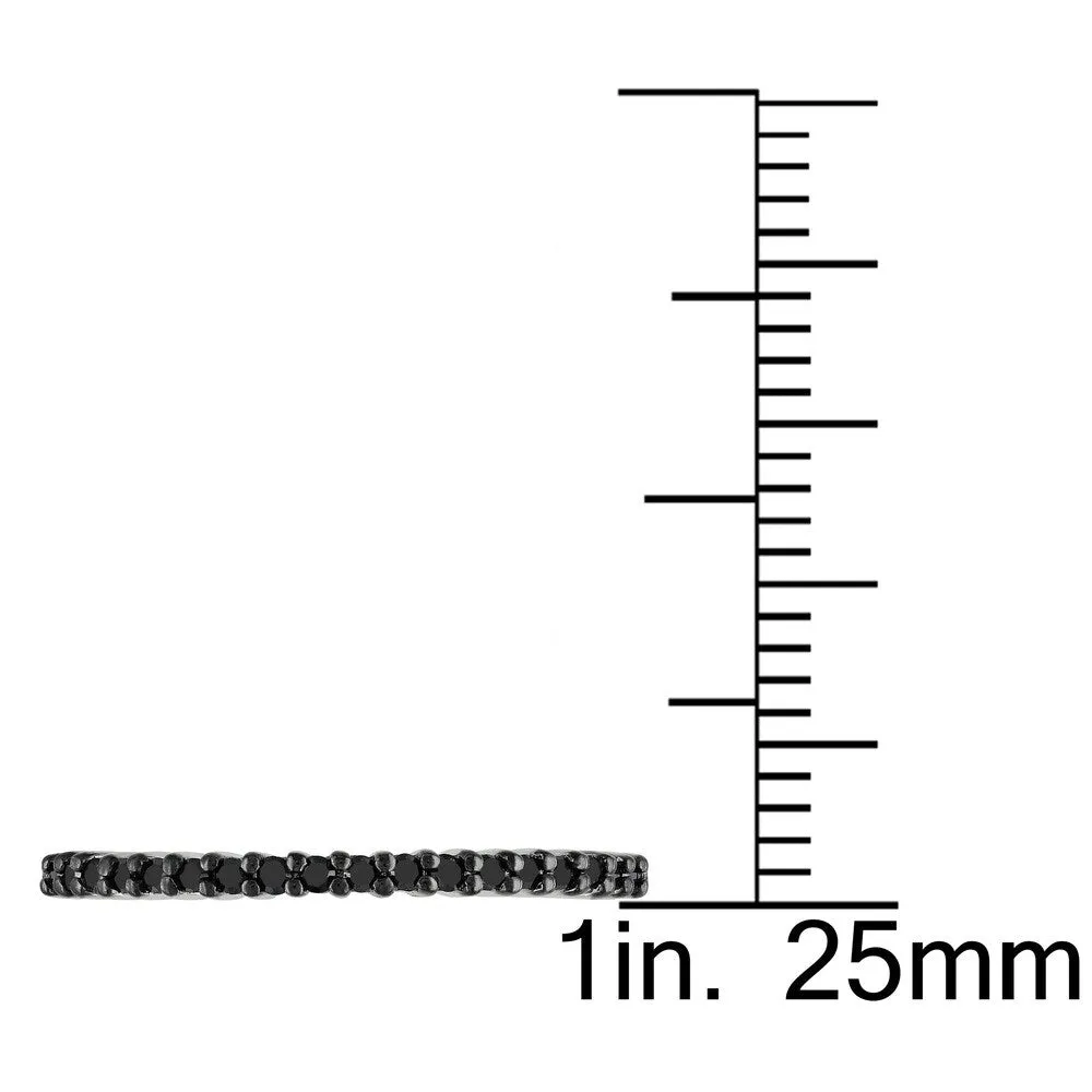 Miadora Sterling Silver 1/5ct TDW Black Diamond Band sold by Zulily product image thumbnail 3