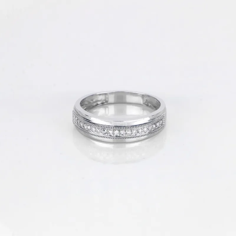 De Couer 10k White Gold 1/4ct TDW Men's Wedding Band sold by Zulily