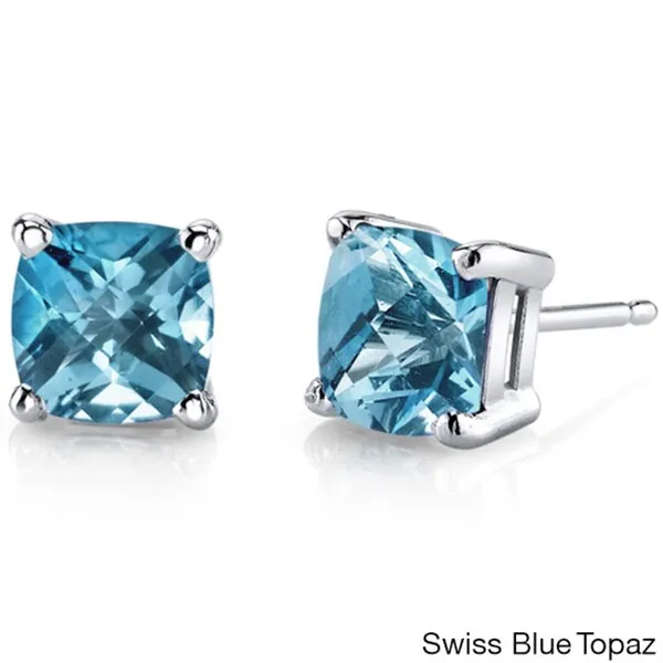 Oravo 14k White Gold Cushion-cut Gemstone Stud Earrings sold by Zulily product image thumbnail 4