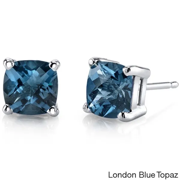 Oravo 14k White Gold Cushion-cut Gemstone Stud Earrings sold by Zulily product image thumbnail 5