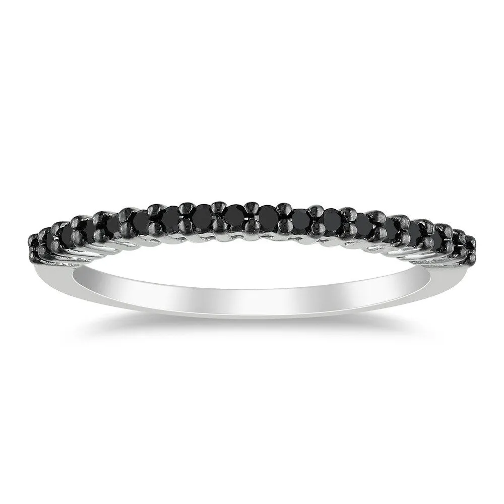 Miadora Sterling Silver 1/5ct TDW Black Diamond Band sold by Zulily