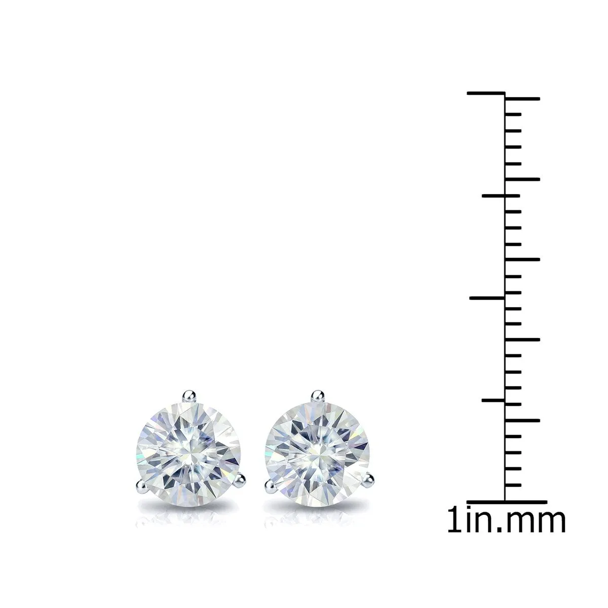 Auriya 1 1/2ctw Round Moissanite Stud Earrings 18k Gold Martini-set - 5.9 mm sold by Zulily product image thumbnail 3