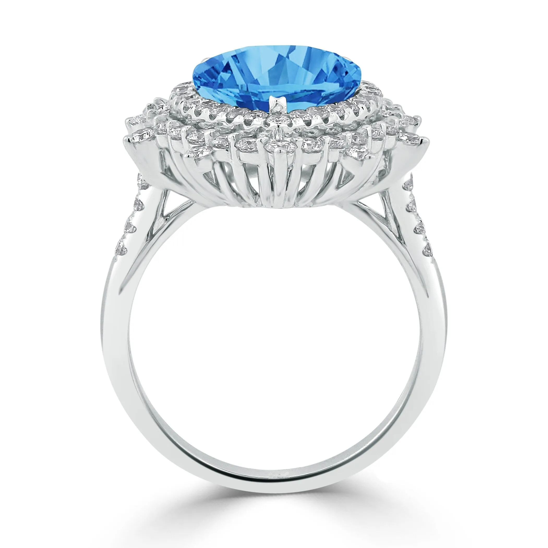 Auriya 5 5/8ct Pear-cut Blue Topaz and Halo Diamond Ring 1 1/4ctw 18K Gold sold by Zulily product image thumbnail 4