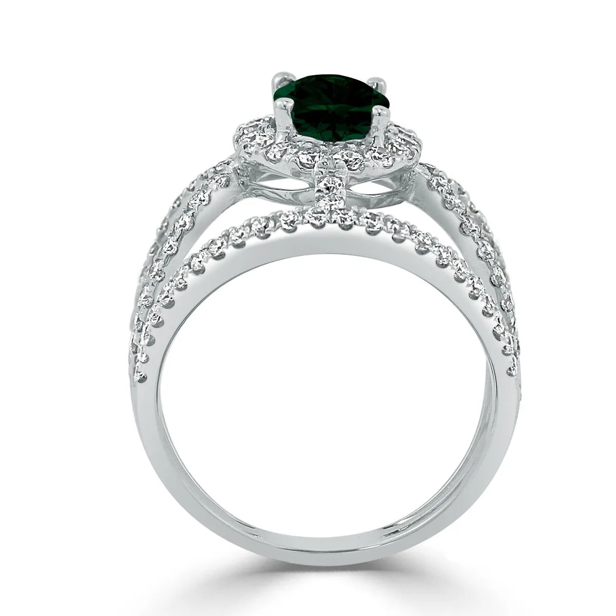 Auriya Modern 1 1/8ct Oval-cut Green Emerald and Diamond Ring 1ctw 18K Gold sold by Zulily product image thumbnail 4