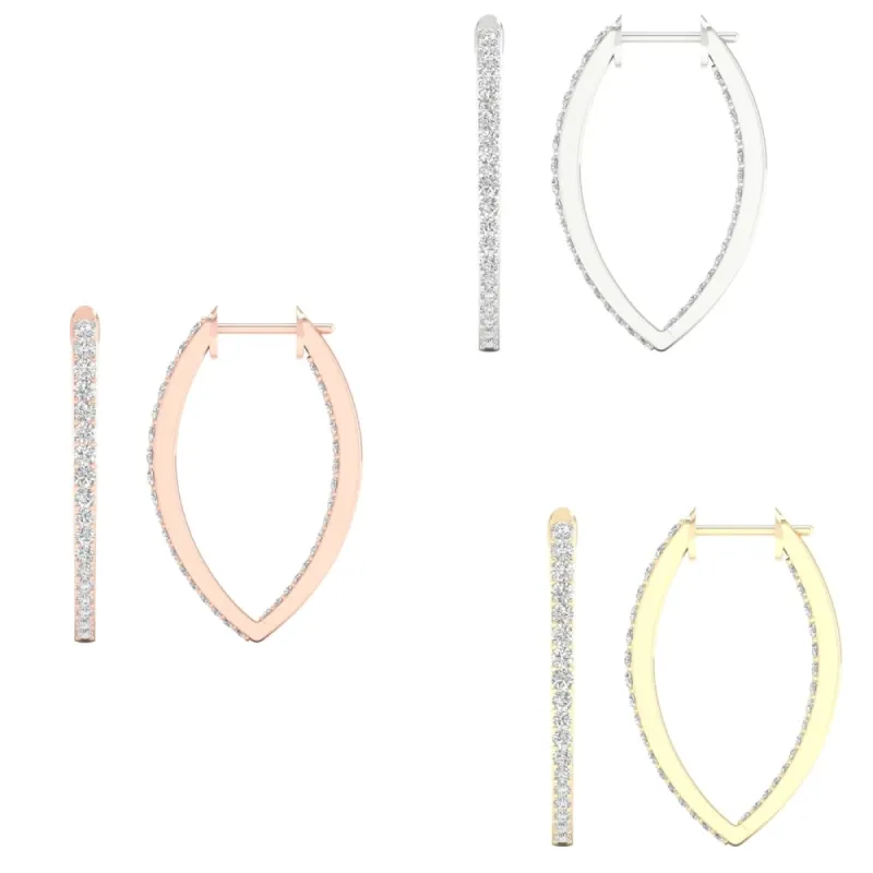 1/2 ct TDW Diamond Hoop Earrings in 10k Gold by De Couer sold by Zulily